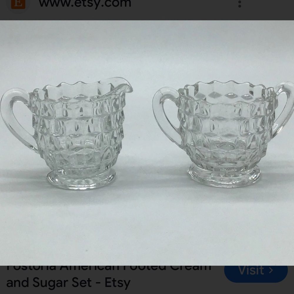 Fostoria cream & sugar set Vintage
